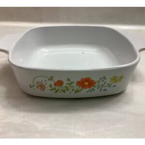 Vintage Corning Ware Wild Flower Pattern - #A-1-B - 1 Qt Casserole Dish - No Lid